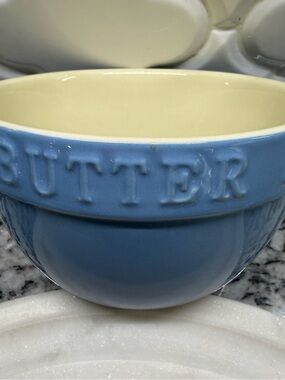 Vintage At Home America “Baker’s Basics” Light Blue  5" Mixing Bowl  "BUTTER"